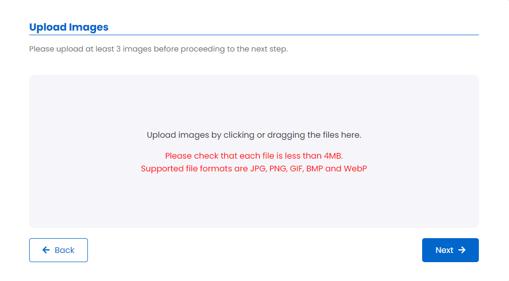 Step 2 upload images